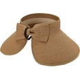 thumbnail image 2 of Women Sun Visor Fordable Wide Brim Summer Straw Hat Roll up Adjustable Beach Hat with Bowtie, 2 of 4
