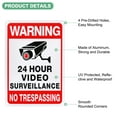 thumbnail image 2 of Uxcell 1 Pack 10"x7" Warning 24 Hour Video Surveillance Private Property No Trespassing, 2 of 6