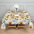 thumbnail image 3 of White Butterfly Sunflower Pattern Square Tablecloth,Waterproof Square Table Cover,Wipeable Spillproof Washable Table Cover for Home Kitchen Party Decor 60"x60"(152x152cm), 3 of 6