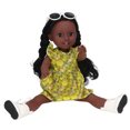 thumbnail image 3 of Exquisite Girl Doll, 15 Inch Vinyl Black Girl Doll Vivid Birthday Gift Decoration Fashionable With Glasses For Children Collector For Home Bedroom, 3 of 8