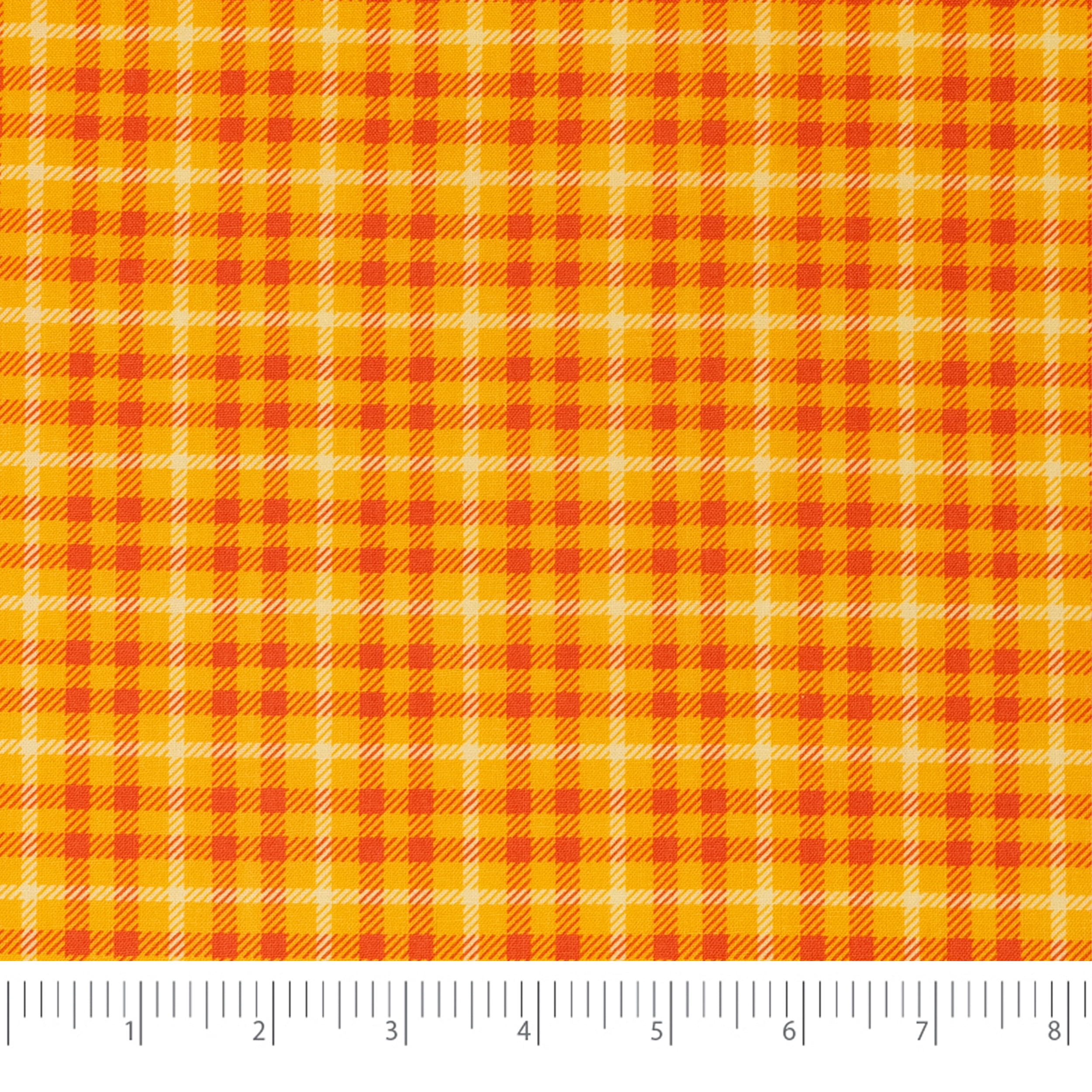 Singer, 100% Cotton, Orange Tonal Plaid, Cut by Yard