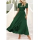 thumbnail image 3 of Vestido PRETTYGARDEN Maxi Cruzado Verde Oscuro con Escote en V XXL, 3 of 8