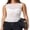 White, variant on Nygoyerh Women's Tank Tops Sheer Mesh Vest Sleeveless Crew Neck Solid Color Crop Tops Slim Fit Ruched Vest Trend Clothes