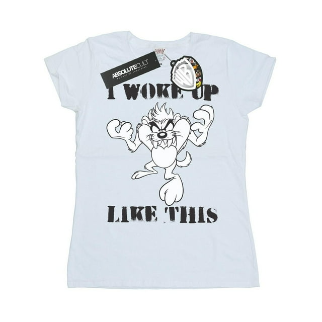 Looney Tunes T-Shirt en Coton pour Femmes Taz I Wake Up Like This