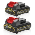 thumbnail image 1 of Baterías de iones de litio para herramientas Bebenrama, paquete de 2 unidades, 12 V, 4 Ah, 1 of 7