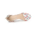 thumbnail image 4 of BLISSFUL STEP Women's Shoes Flower Print Open Toe Block High Heels Summer Sandals Red White 9, 4 of 8