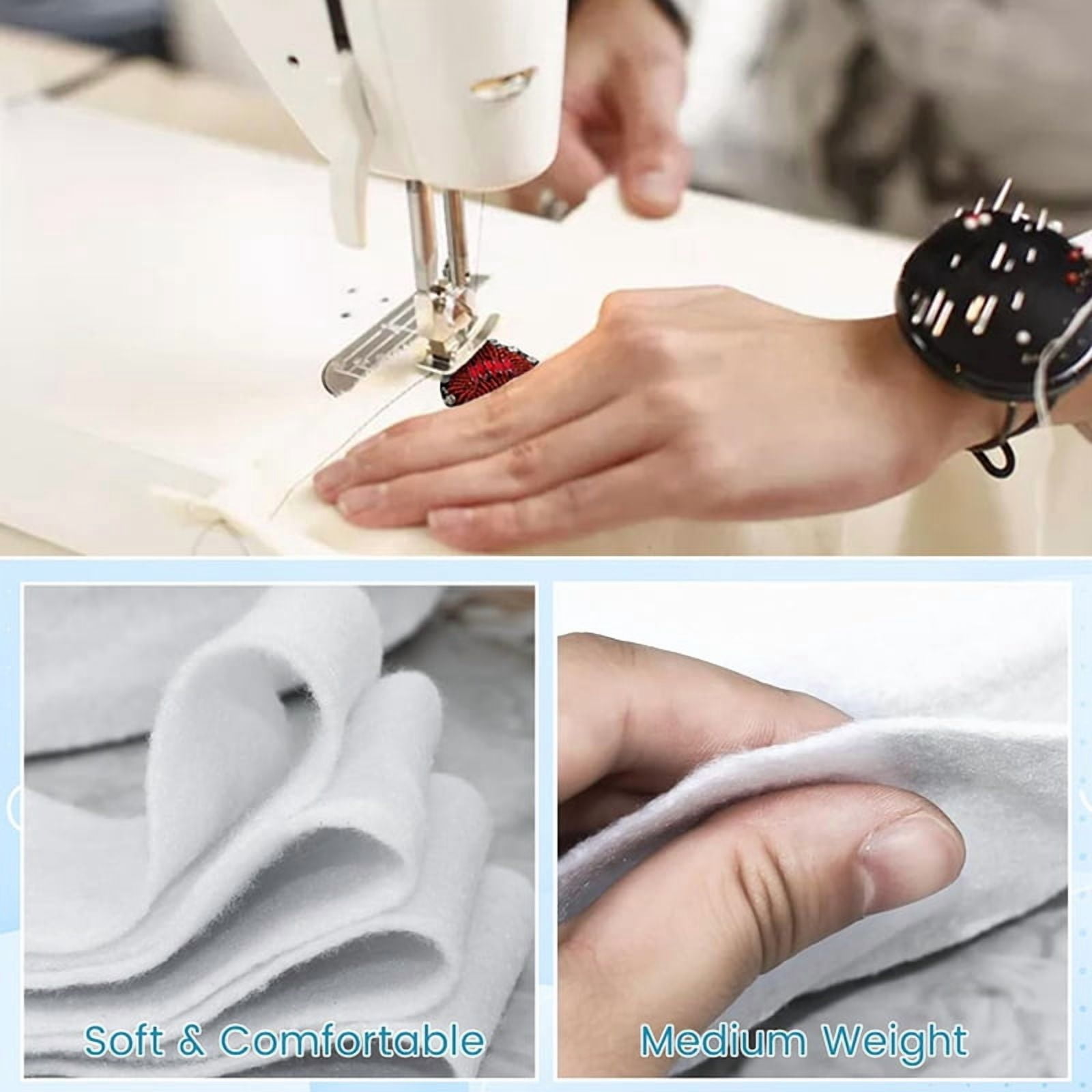 Batting Strip 2 1/4 Inchx50 Yard Cotton Blend Fleece BattingRoll for Needle Punched with 4 Fabric Tube Makers