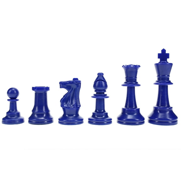 WE Games Color Bright Chess Pieces Half Set - Includes 17 Pieces in Blue