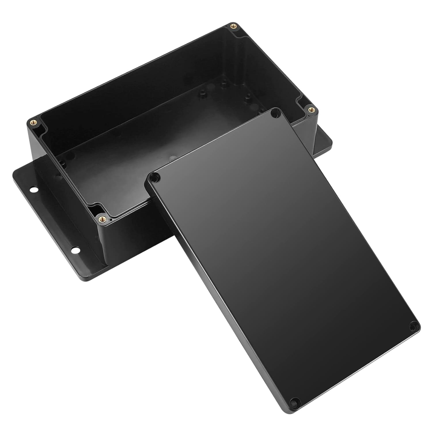 Junction box, junction box, IP65 waterproof electronic box, plastic casing for electronic projects, fixed ear junction box, black 200x120x75 mm