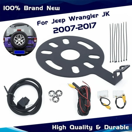 TOOL1SHOoo 2007-2017 Jeep Wrangler JK s 170 ° Backup Camera Bracket For Backup Rear View Spare Tire