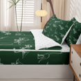 thumbnail image 5 of Homewish Retro Dino Sketch Zipper Queen Comforter Set with Fitted Sheet and 2 Pillowcases,Jungle Wildlife Zipper Bedding Set,Green,Reversible,4pcs, 5 of 8