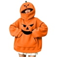 thumbnail image 2 of VEKDONE Cute Halloween Hoodies for Women Funny Pumpkin Mask Long Sleeve Sweatshirt | Fashion Pumpkin Halloween Costume,Spooky Halloween Print Oversized Hoodie with Pocket,Cute Party Sweatshirts, 2 of 8