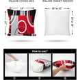 thumbnail image 4 of Red and Black Throw Pillow Covers 18x18 Inches Set of 4 Decor Decorative Throw Pillow Cover Abstract Modern Geometric Square Cushion Cases for Sofa Bed Couch, 4 of 6