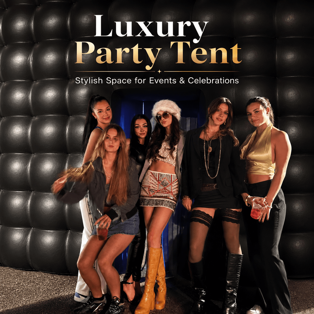 Connsann Inflatable Nightclub Tent with Blower, Oxford Cloth, for Outdoor Party, Club, and Entertainment Use (No LED Lights)