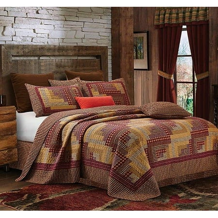 Phyllis Dobbs Montana Cabin Primtiive WesternQuilt and Sham Set - Queen / Full Size