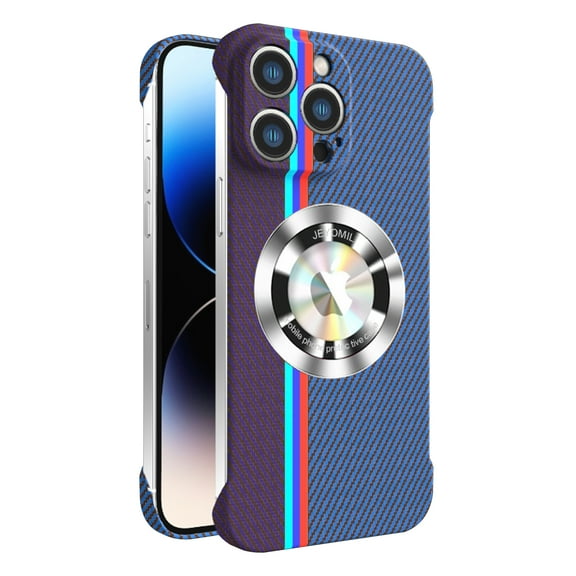 for Apple iPhone 15 Pro Max Magnetic Case Cover, Wireless Charging Camera Lens Protector Ultra Slim Fit Carbon Fiber Lightweight Phone Case for Apple iPhone 15 Pro Max - Blue