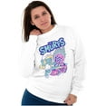 thumbnail image 3 of Smurfette Cartoon Flaming Racecar Women Crewneck Sweatshirt Brisco Brands S, 3 of 5