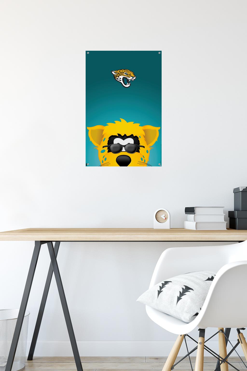 NFL JacksonVille Jaguars - S. Preston Mascot Jaxon DeVille Wall Poster with Pushpins, 14.725" x 22.375"