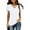 White, variant on HOMBOM Shirts for Women Casual Black V Neck Solid Short Sleeve Ruffled Sleeve Loose Blouse 2XL