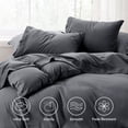 thumbnail image 3 of Juego de sábanas Bedsure Queen Size de microfibra de poliéster gris, 3 of 7