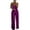 Purple, variant on Women's FashionAble And Casual Loose Color Wide Leg Pants Waist Cinching Elegant Suspender Bead Jumpsuit, Size S-2XL
