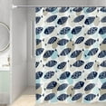 thumbnail image 4 of Summer Shower Curtain, Blue Fish Ocean Fishes Coastal Pattern Bath Curtains Waterproof Fabric with Hooks for Home Decor, 72Wx84H, 4 of 6