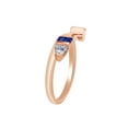 thumbnail image 2 of Princess & Trillion Simulated Blue Sapphire & Cubic Zirconia Enhancer Guard 14K Rose Gold, Size 7, 2 of 3
