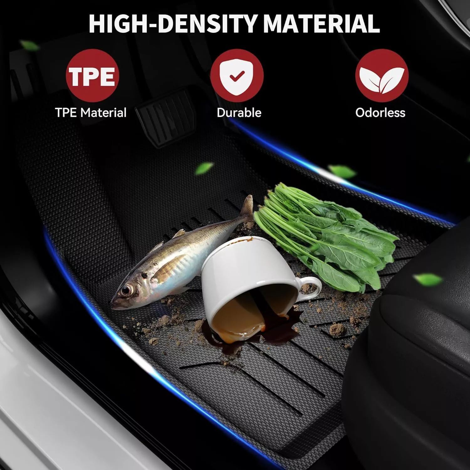 RVNI Floor Mats compatible with 2020 2021 2022 2023 Tesla Model 3 Anti-Slip Front + Rear + Cargo Liner