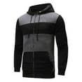 thumbnail image 3 of Larisalt Zip Up Hoodie Men,Men's Sherpa-Lined Full-Zip Hooded Sweatshirt Black,XL, 3 of 5