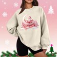 thumbnail image 2 of Lorytime Christmas Womens Sweatshirt Oversized Santa Claus Plush Shirt Crew Neck Long Sleeve Pullover Loose Tops, 2 of 5