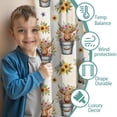 thumbnail image 3 of Blackout Kids Curtains,Beige Highland Cow Bucket Boot Flower Pattern Childrens Insulated Curtains Set Of 2,Bedroom Essentials,Toddler Room Decor 42"x54", 3 of 5