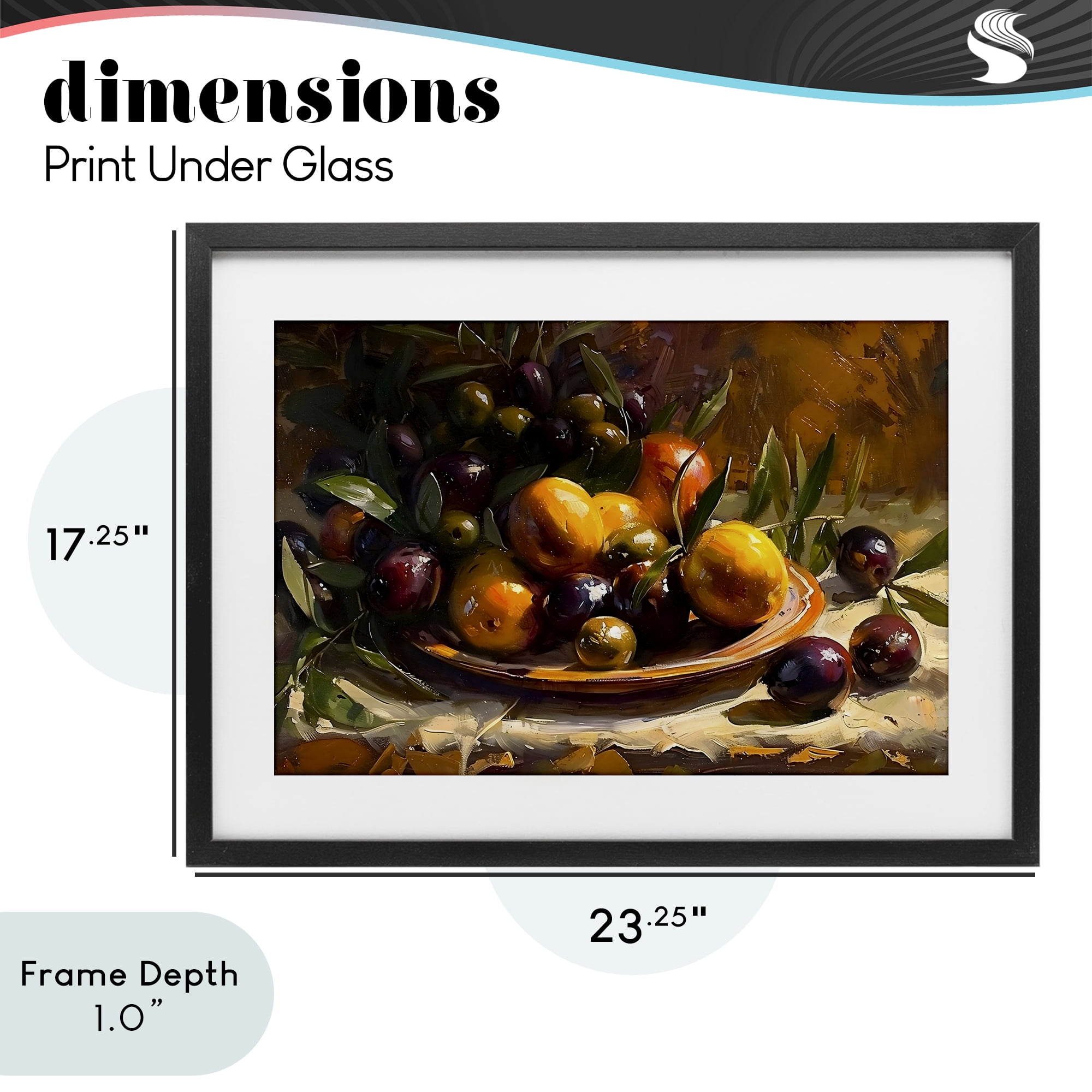 Stupell Industries Array of Olives & Citrus Black Framed Print Under Glass, design by Creative Studio