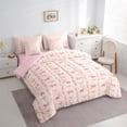 thumbnail image 3 of Homewish Kawaii Bowknot Rabbit Bedding Comforter Set 7pcs for Teen, Cute Bunnies Lover Queen Bedding Sets, Chic Princess Bow Reversible Queen Sheet Sets, Ultra Soft Bedroom Decor, 3 of 7