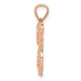 thumbnail image 2 of 14K Rose Gold Charm Pendant 16 mm 26 Rhodium Plated Diamond-Cut Butterfly, 2 of 3