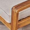 thumbnail image 4 of Wilcox Outdoor Acacia Wood Loveseat and Coffee Table Set with Cushions, Teak, Silver Sunbrella, 4 of 12