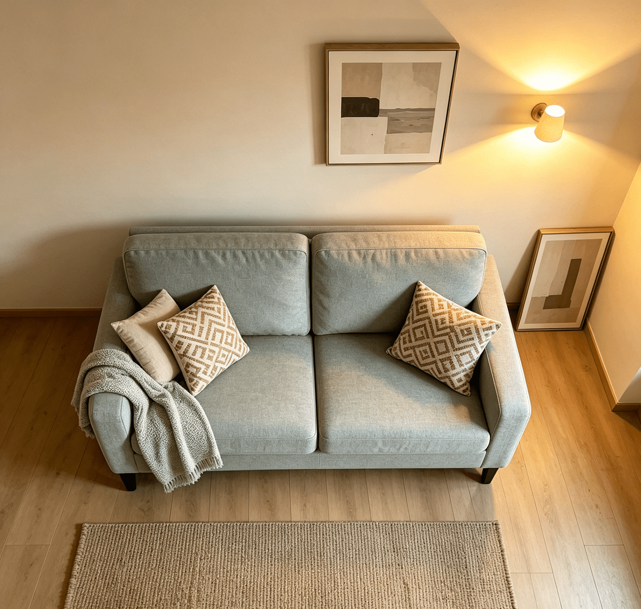 Light Gray Smyre Square Arm 53" Loveseat