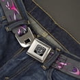thumbnail image 2 of Buckle-Down Belt, Seatbelt Buckle Belt, Girlie Skull Gray, Youth 22 to 32 Inches, 2 of 9