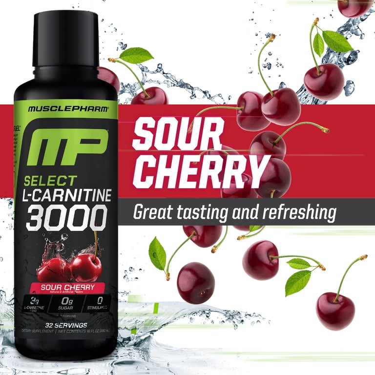 MusclePharm Select L-Carnitine 3000, Sour Cherry , 16 fl oz (480 ml)