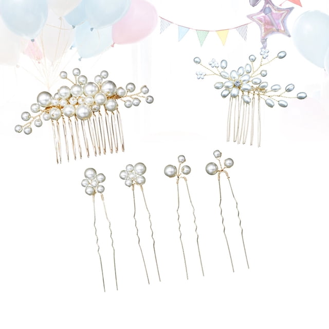 unbranded 2Ud Peine Y Horquillas De Novia Bridal Hair Comb Con Doradas Para De Peinado