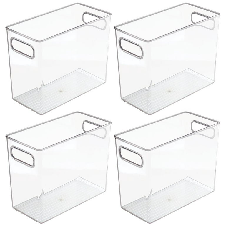 mDesign Tall Plastic Office Storage Bin with Handles - Organizer Bins for  Cabinets, Drawers, Desks, Workspace - Containers and Baskets for Pens,  Pencils, Highlighters and Notebooks - 4 Pack - White 