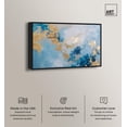 thumbnail image 2 of Deep Blue Gold Drift Canvas Blue Abstract Art by Art Remedy, Black Frame, 45" x 30", 2 of 7
