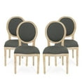 thumbnail image 2 of Noble House Karter Indoor French Fabric Dining Chairs, Set of 4, Black, 2 of 7