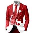 thumbnail image 5 of KKBOTIVE Christmas Suit for Men: Funny Printed Button Down 2pc Suit and Dress Pants Men’s Xmas Jacket Outfit Play Wear Red Size: M, 5 of 5