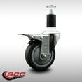 thumbnail image 2 of 4 Inch SS Thermoplastic Rubber Swivel 1-1/2 Inch Expanding Stem Caster Brake, 2 of 2