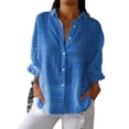 thumbnail image 4 of Chemises pour Femmes Seductiva Rabais de 50 % Liquidation Chemise Rétro pour Femmes à Imprimé Floral Art Imprimé Art Chemise Décontractée à Col en V, 4 of 4