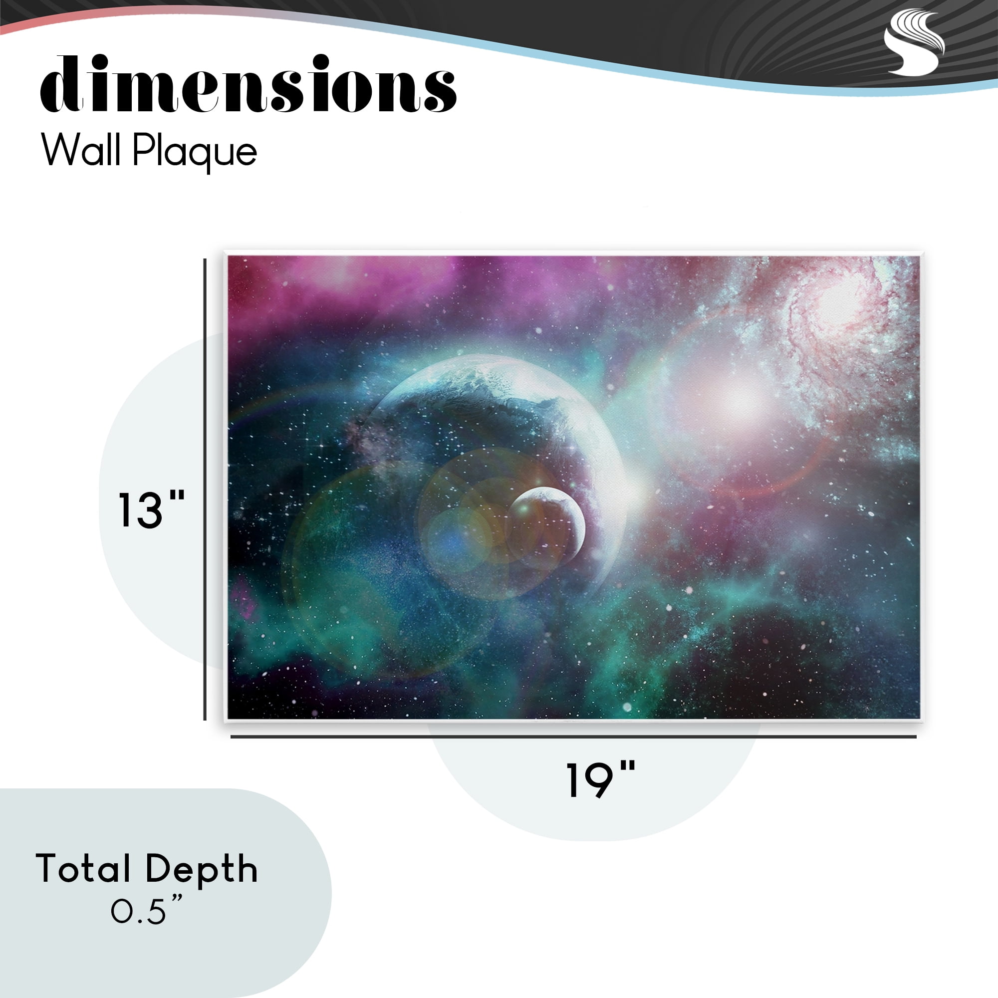Eclipsing Cosmos Planets Wall Plaque Art, design by Ali Chris