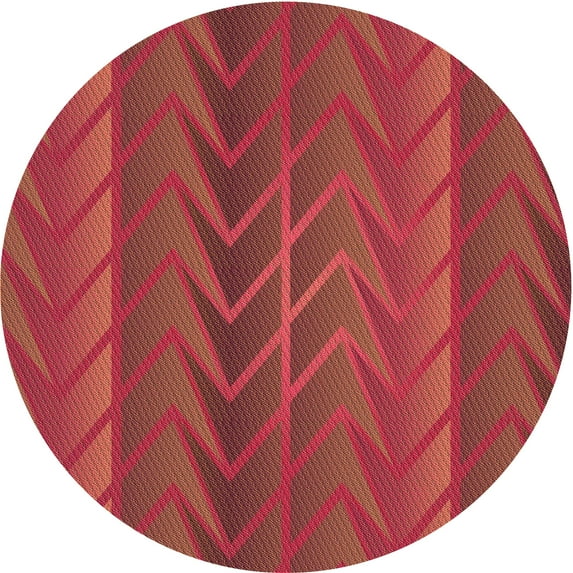 Ahgly Company Indoor Round Patterned Crimson Red Area Rugs, 4' Round