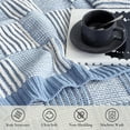 thumbnail image 4 of Knit Throw Blanket, Soft Chenille Cozy Breathable Chevron Chunky Decorative Blanket for Couch, Bed & Sofa, French-Inspired Lightweight Warm Gift for Women, Ivory, 50"x60", 4 of 10
