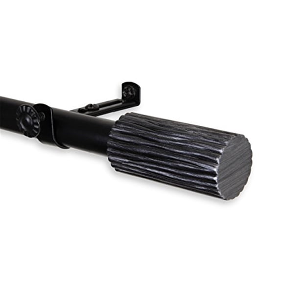 Tension Rod for Curtains, Mid-Century Decorative Window Rod, Adjustable, Black Finish, Home Decor