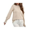thumbnail image 3 of Female Fall Sweaters Lace Peplum Mock Neck Cozy Sweater Pullover Color S, 3 of 8